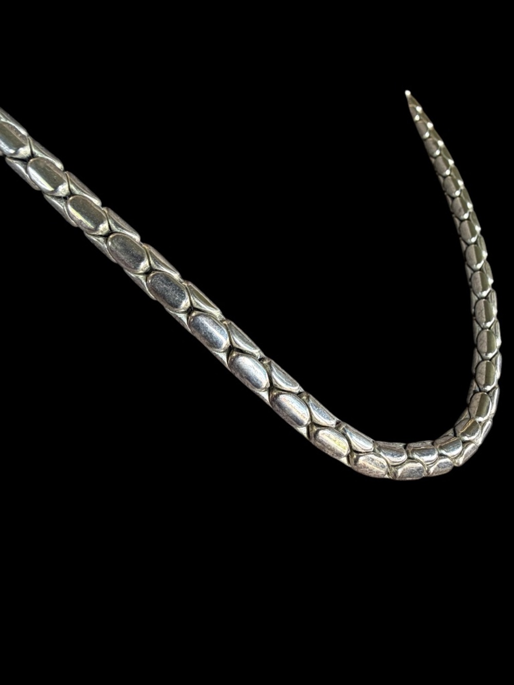 18” Stainless Steel Snake Chain Necklace - Flexible S-Link Unisex Silver Tone